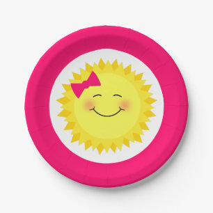 Assiettes En Carton Fille soleil