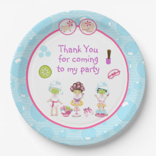Assiettes En Carton Fille spa Pamper fête d'anniversaire