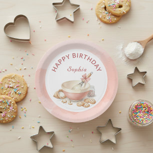 Assiettes En Carton Filles de fête d'anniversaire de pâtisserie Élégan
