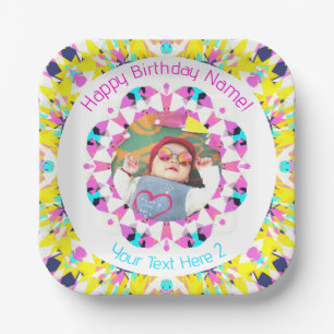 Assiettes En Carton Filles Garçons Joyeux Anniversaire Étoile Photo su