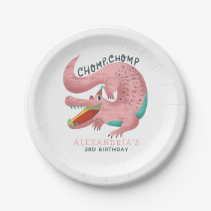 Assiettes En Carton Filles Gator Roses Fête d'anniversaire