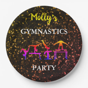 Assiettes En Carton Filles Gymnastique Étincelle Fête d'anniversaire P