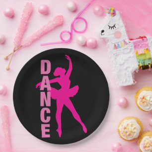 Assiettes En Carton Filles Hot rose Ballerina Danse