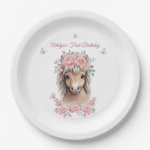 Filles Mignon Anniversaire Cheval Floral Rose