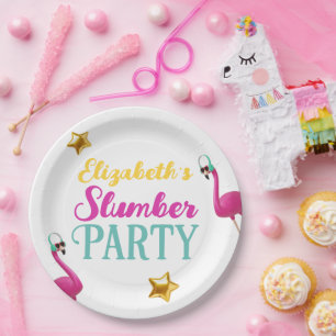 Assiettes En Carton Filles SLEEPOVER Stwood Anniversaire