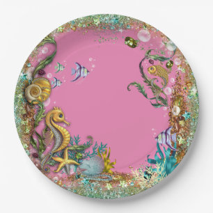 Assiettes En Carton Filles sous la mer