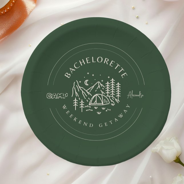 Assiettes En Carton Fin de semaine du Camp Bachelorette (Créateur téléchargé)