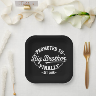 Assiettes En Carton Finalement promu grand frère 2026 Bébé annonce