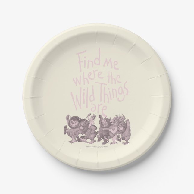 Assiettes En Carton Find Me Where the Wild Things Are (Devant)