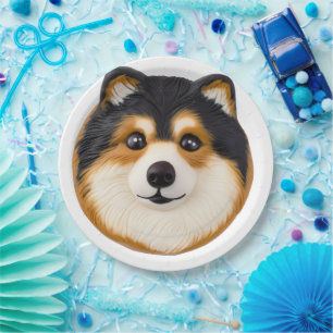 Assiettes En Carton Finlandais Lapphund Chien 3D inspiré