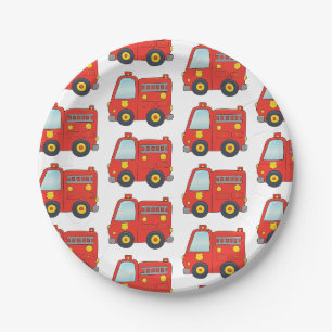 Assiettes En Carton Firetruck personnalisable