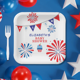 Assiettes En Carton Fireworks 4 juillet Baby shower