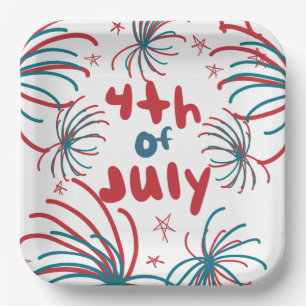 Assiettes En Carton Fireworks 4 juillet Stars BBQ Anniversaire