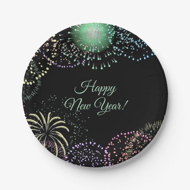 Assiettes En Carton Fireworks modifiables (Devant)