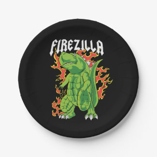 Assiettes En Carton Firezilla Green et le monstre de feu