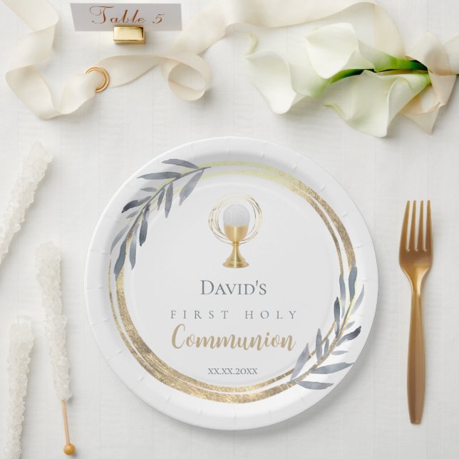 Assiettes En Carton First Holy Communion (Mariage)