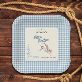 Assiettes En Carton First Rodeo Western Cowboy 1st Birthday 