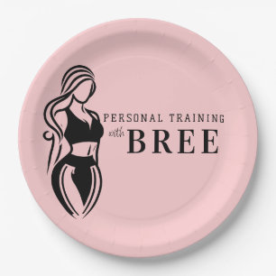 Assiettes En Carton Fitness féminine Formation personnelle minimaliste