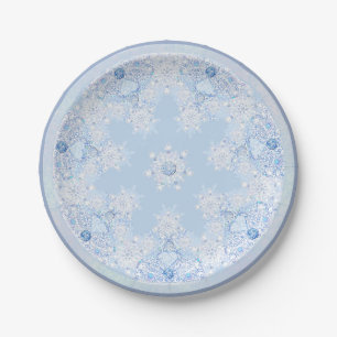 Assiettes En Carton Flacon de neige bleu glace