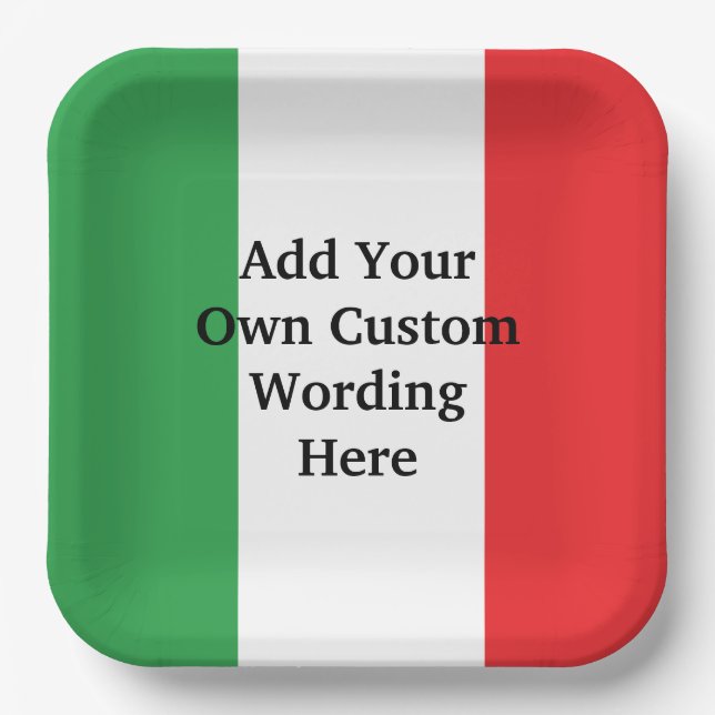 Assiettes En Carton Flag of Italy Buon Compleanno or Anniversario  (Recto)
