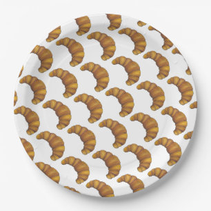 Assiettes En Carton Flaky Buttery Croissant Français Pâtisserie Footy