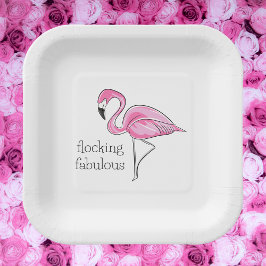 Assiettes En Carton Flamant Rose Affolant de Féerie