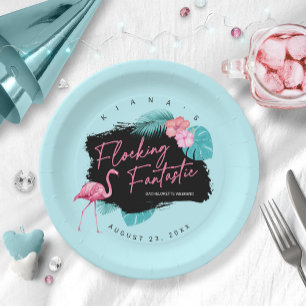 Assiettes En Carton Flamant rose Bachelorette Fantastic V2 ID930