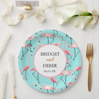 Assiettes En Carton Flamant rose Beach Wedding
