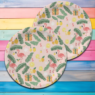 Assiettes En Carton Flamant rose et cadeaux Fête d'été