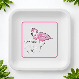Assiettes En Carton Flamant rose Flock Fabulous à la Trente-Partie de 