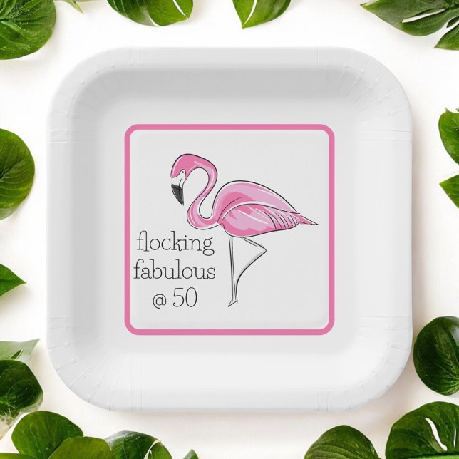 Assiettes En Carton Flamant rose Flocking Fabulous à la Cinquante Fron (Créateur téléchargé)