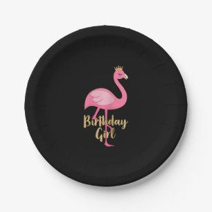 Assiettes En Carton Flamant rose Girl Birthday Costufts