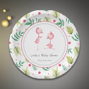 Assiettes En Carton Flamant rose Party Baby shower jumeaux personnalis