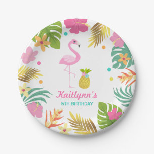 Assiettes En Carton Flamant rose Pool Party Paper Tropical Pool Party