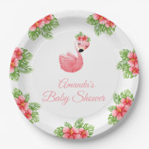 Flamant rose rose mignon Baby shower de fleurs tro