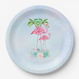 Assiettes En Carton Flamant rose rose Momma & bébé