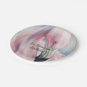 Assiettes En Carton Flamant rose rose Pastel Art