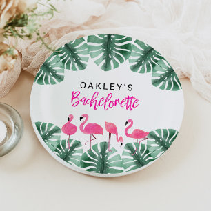 Assiettes En Carton Flamant rose tropical rose chaud OAKLEY Bacheloret