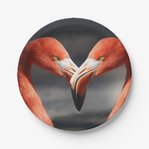 Assiettes En Carton Flamant rose Valentine