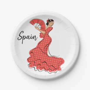 Assiettes En Carton Flamenco Espagnol