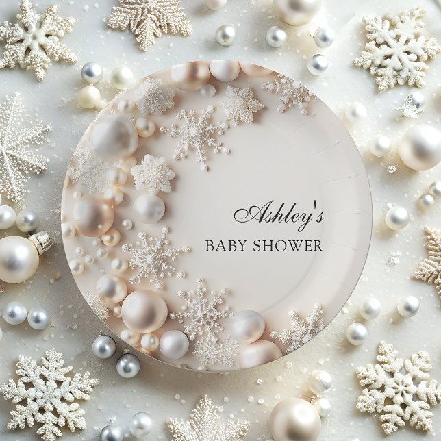 Assiettes En Carton Flammes De Neige Bébé Son Baby shower Froid Extéri (Créateur téléchargé)
