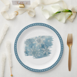 Assiettes En Carton Flammes de neige d'hiver Noël