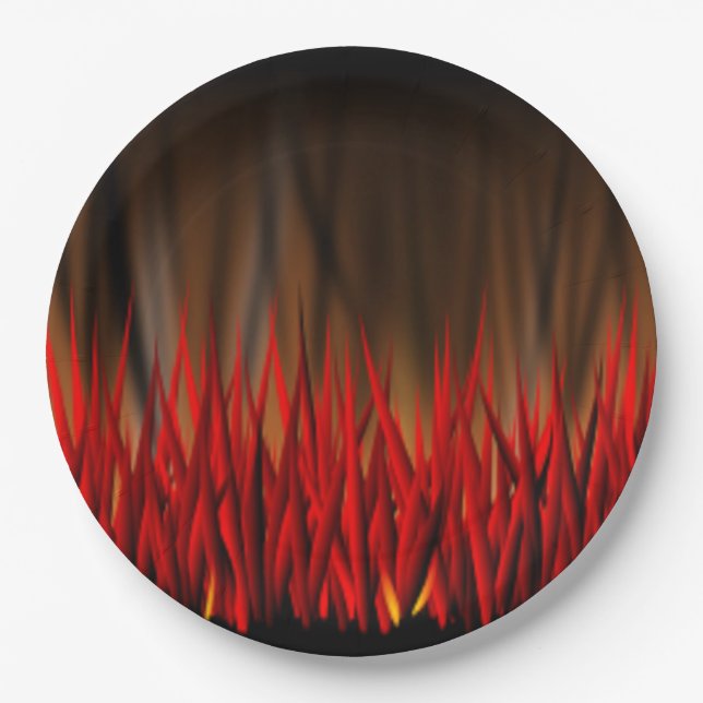 ASSIETTES EN CARTON FLAMMES D'INCENDIE (Devant)