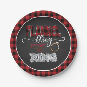 Assiettes En Carton Flanel Fling avant la plaque d'anneau - Rouge
