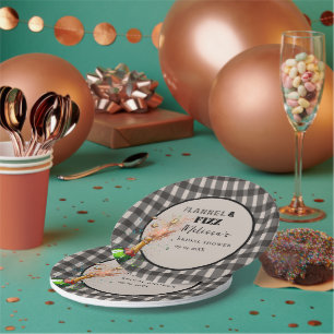 Assiettes En Carton Flannel & fizz hiver noir & blanc douche nuptiale