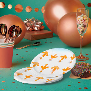 Assiettes En Carton Flèches orange