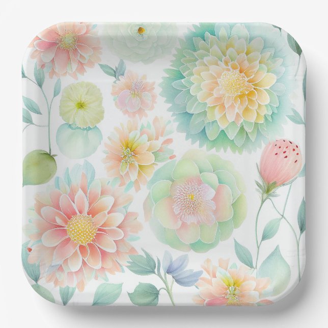Assiettes en carton Fleur (Recto)