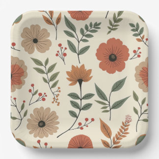 Assiettes En Carton fleur