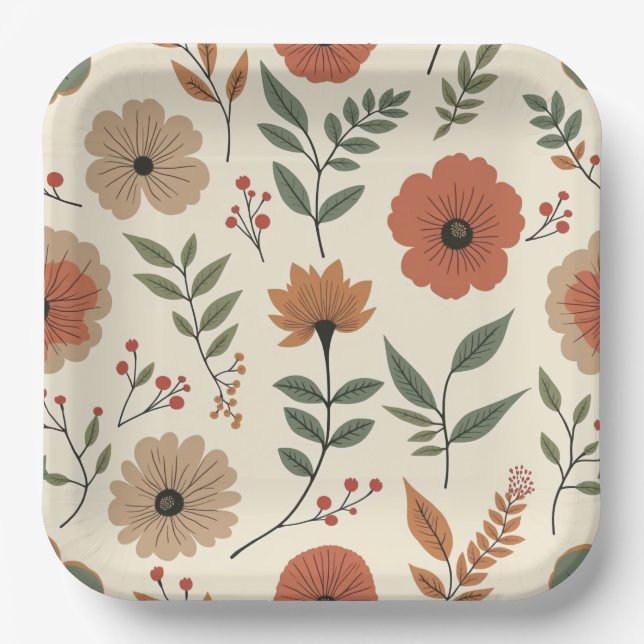 Assiettes En Carton fleur (Recto)
