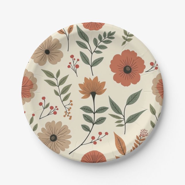 Assiettes En Carton Fleur (Devant)